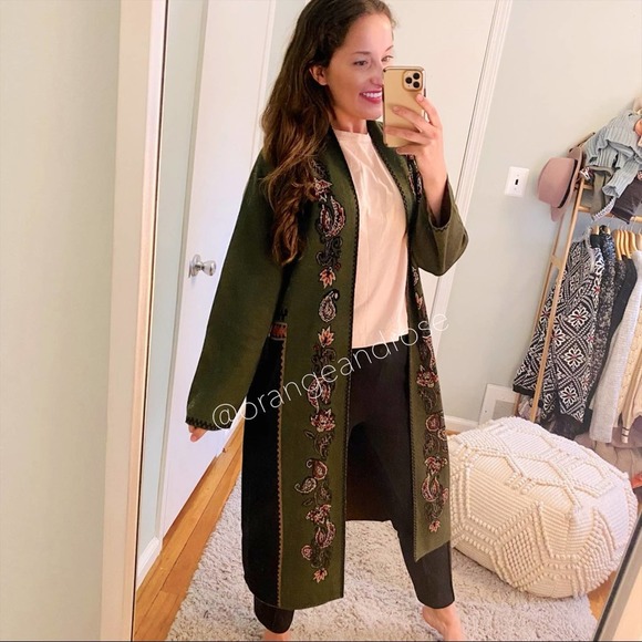 BCBGMaxAzria Sweaters - NWT Maxsport Green Long Duster Cardigan Boho Small